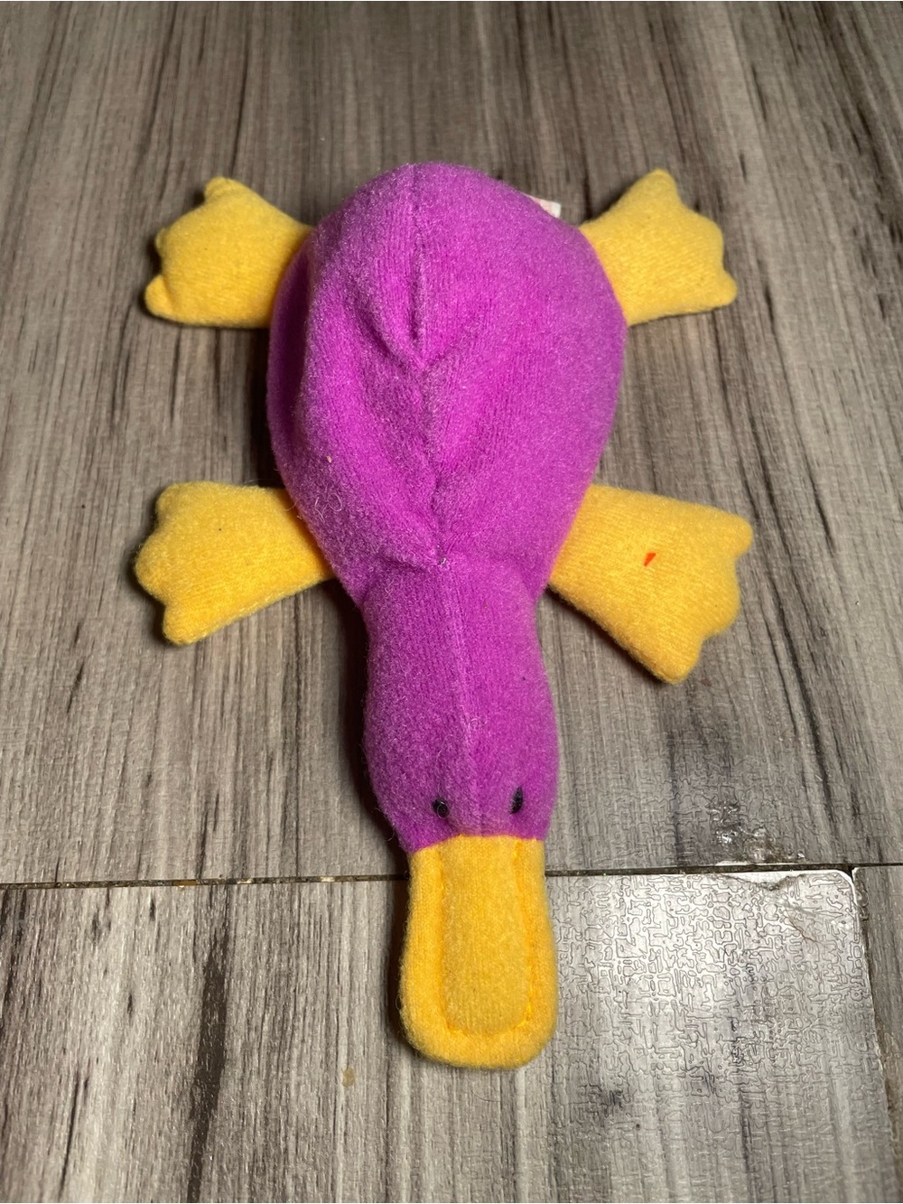 1996 TY Teenie Beanie Baby Patti the Platypus McDonald’s Purple Yellow Plush